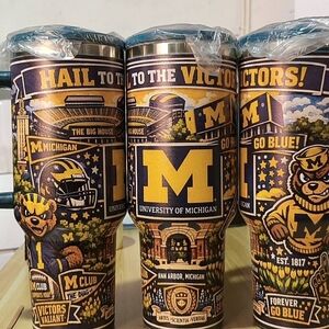 'Hail to the Victors' Blue & Yellow Travel Tumbler